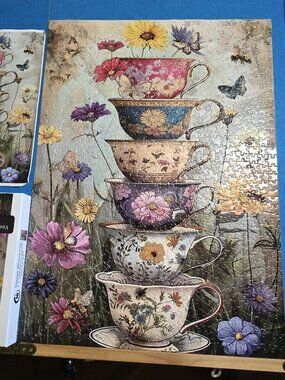 Vintage Flower Cup Jigsaw Puzzle 1000 Pieces pickforu 2025 Poster 19.7" x 27.5"